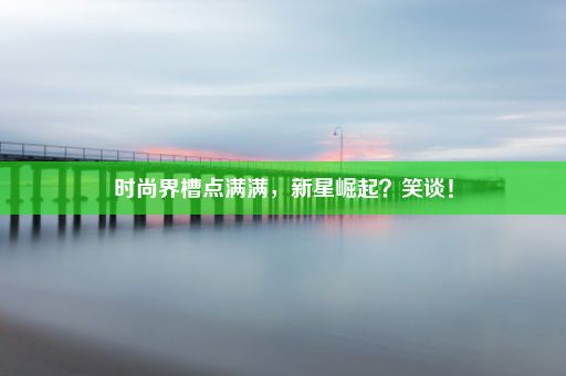 时尚界槽点满满，新星崛起？笑谈！